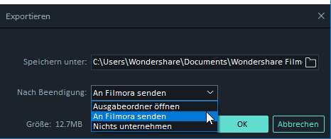 Filmora Windows Instant-Cutter-Tool Export